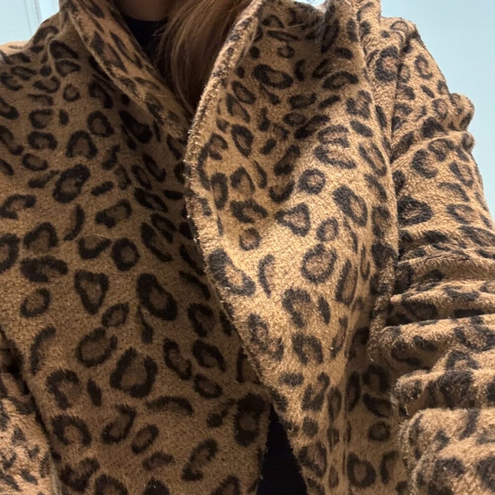 Leopard Print Faux Fur Coat - sz XS ——> MED - Picture 3 of 7